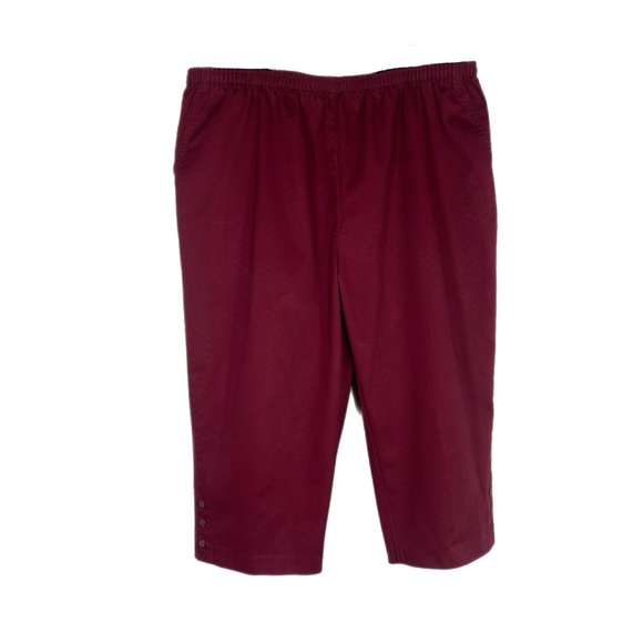 Draper’s & Damon’s Women’s Wine Elastic Waist Pull-On Capri Pants - Picture 1 of 7